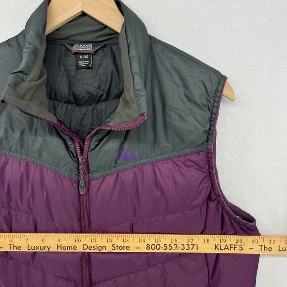 OUTDOOR RESEARCH Vest Women XL Transcendent Down Insulated Ripstop Winter Purple - Picture 13 of 15